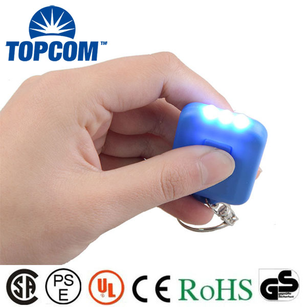 Best Solar Power 3 LED ABS Plastic Key Chain Torch Light For Gift Promotional