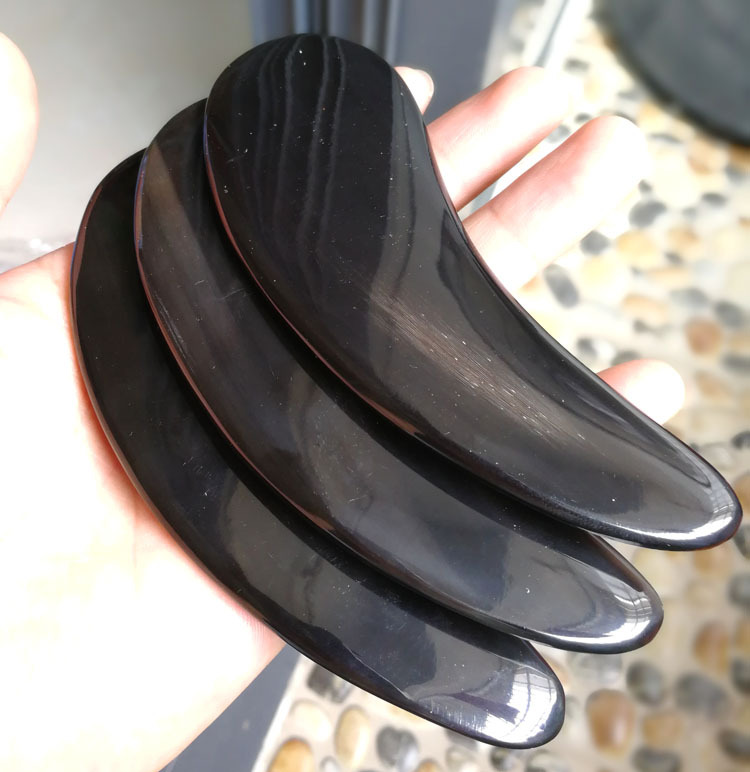 Black buffalo horn scraping plate /slimming gua sha boards