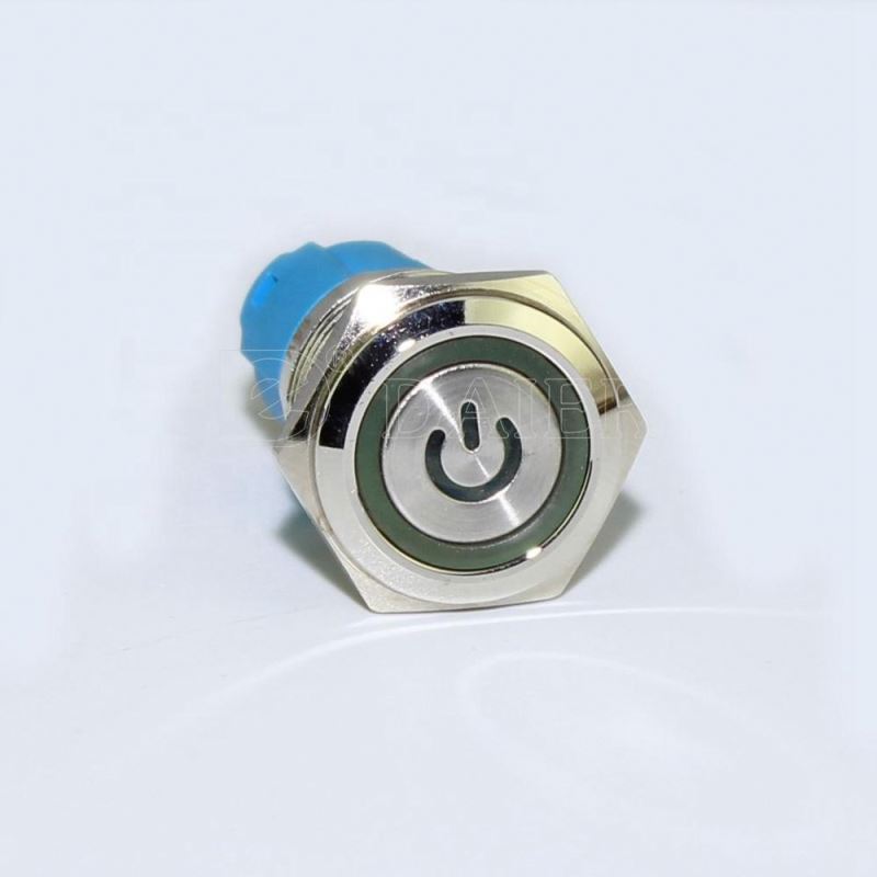 Waterpoof Metal NONC 16mm Led Latching Push Button Switch