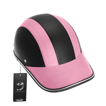 Motor Helmet Baseball Cap Style Safety Hard Hat Anti-UV Pink+Black