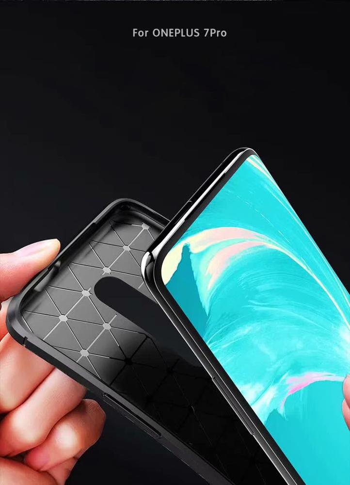 Carbon Fiber 360 Protective phone case For Oneplus 7 Pro TPU Silicone back cover case