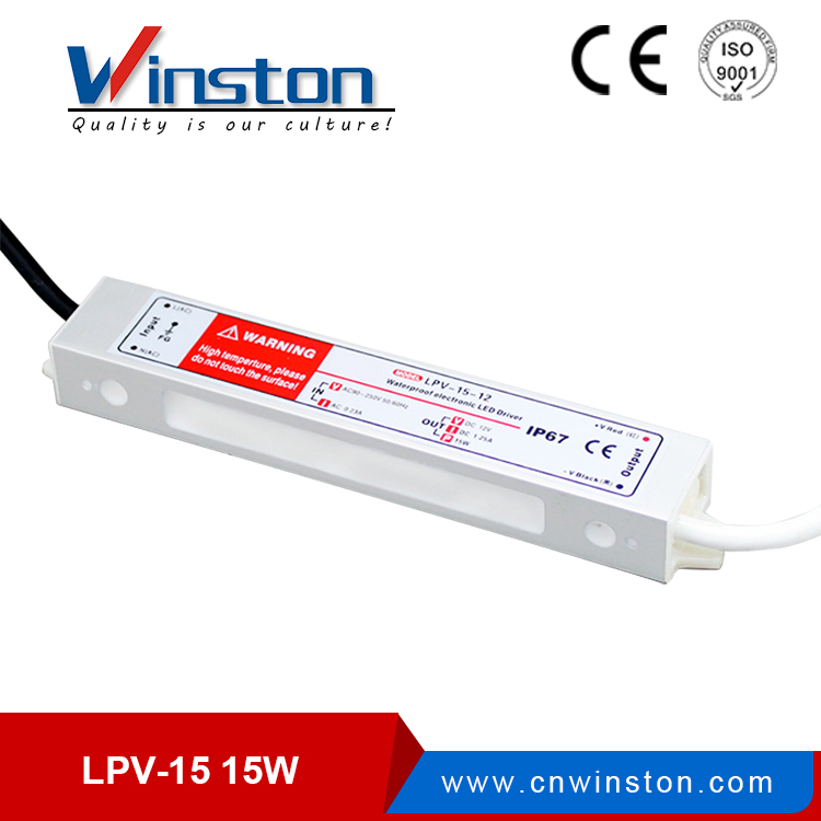 WINSTON LPV-15 Single Output Waterproof 12V 24V 15W LED Power Supply