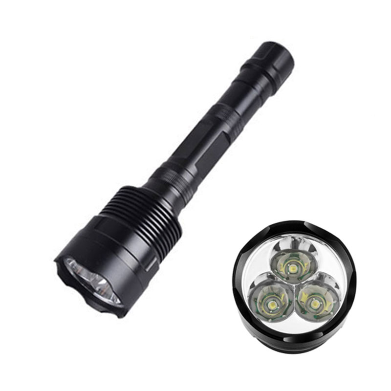 3800 Lumen Super Bright Rechargeable High Power LED Aluminium Flashlight 3 LED Flashlight for Home