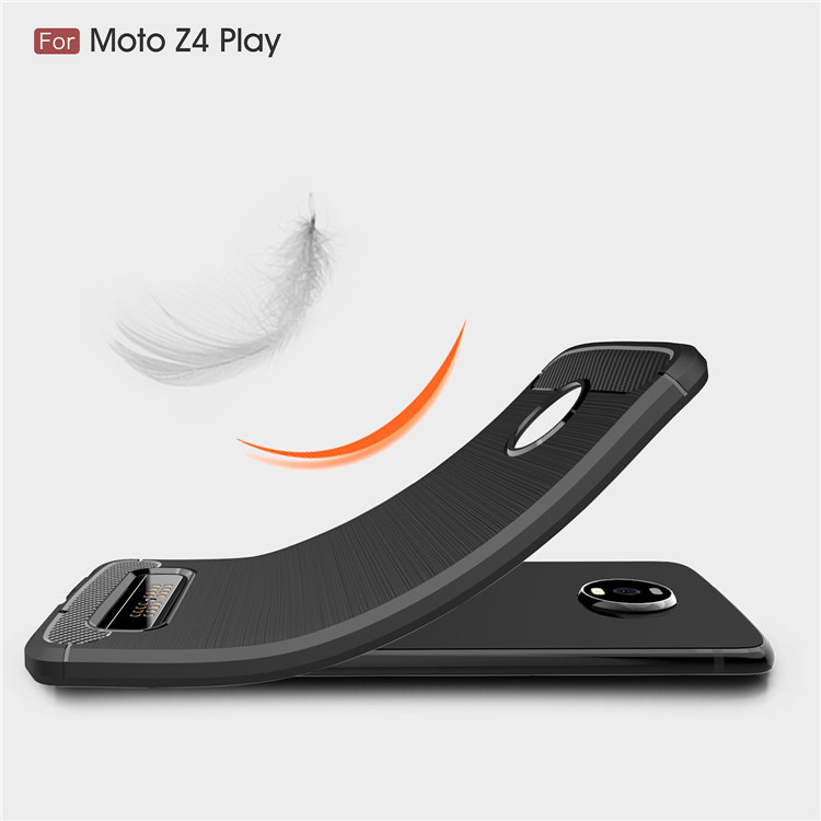 Carbon Fiber Tpu case For Motorola Moto Z4 Play Soft CF Cover