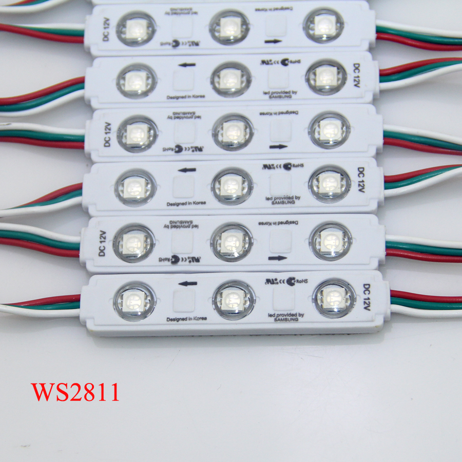 ws2811 ic led module DC 12V 5050 Digital RGB LED Module 2811 IC Digital IP65 waterproof