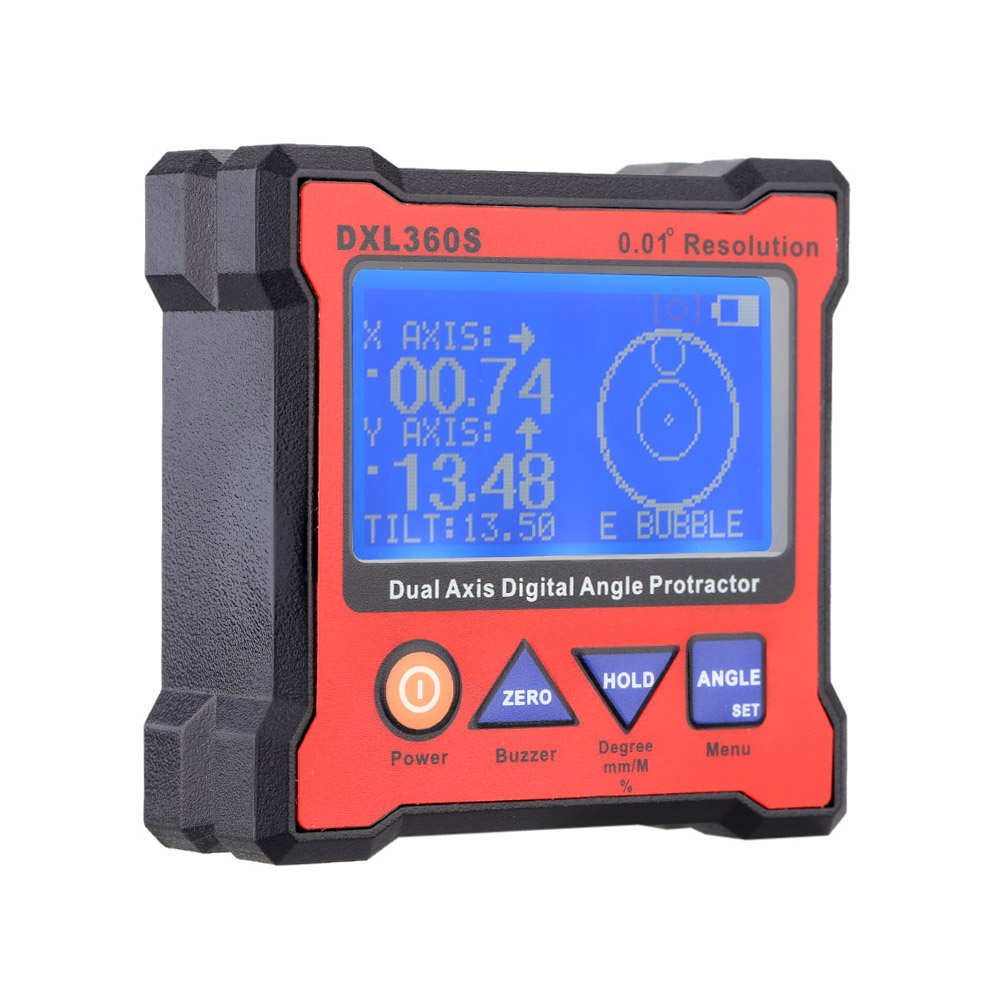 High-precision Dual-axis Digital Display Level Gauge DXL360S Dual Axis Digital Angle Protractor with 5 Side Magnetic Base