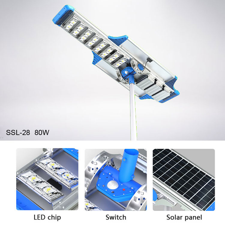 High bright solar street light outdoor all in one solar 100w