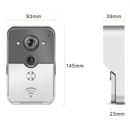 Wireless WI-FI Video Doorbell Intercom System IR Night Vision 1/4 COMS OV9712 1.0MP IP55 Waterproof P2P for iPhone 6 6S Plus