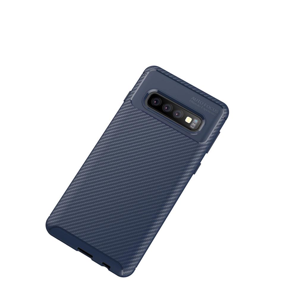 Carbon Fiber 360 Protective phone case For Samsung galaxy S10 Plus TPU Silicone back cover case