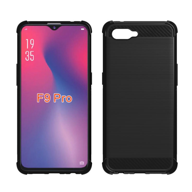 newstyle Carbon Fiber Cover soft Tpu Brushed case For OPP O F9 Pro