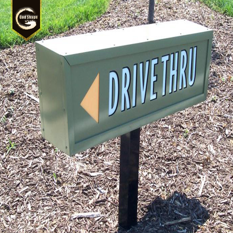 Street Aluminum  wayfinding Led lighting box signage directional message pylon sign metal billboard display