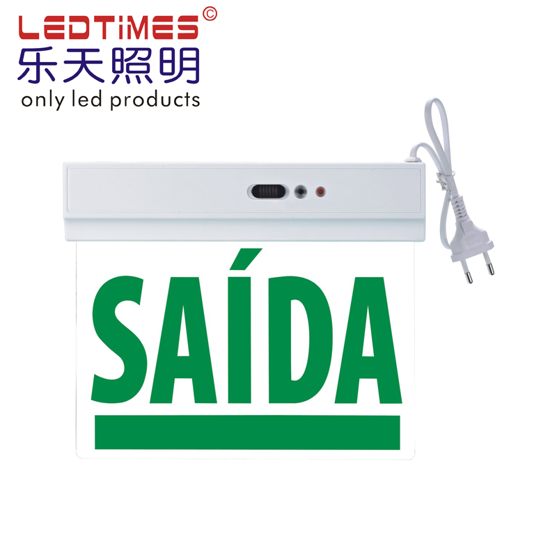 Double Sided Brazil Russial Chile Argentina Selling Led Emergency Exit Sign board