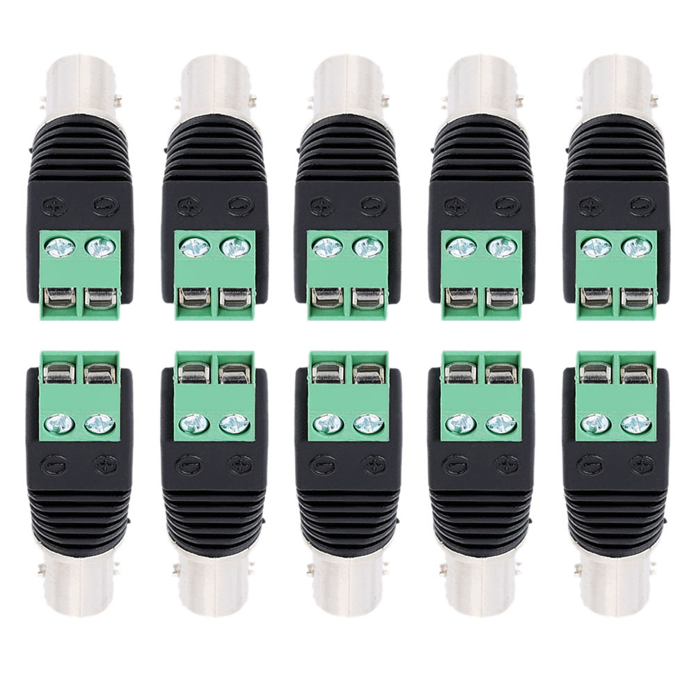 10pcs/pack BNC Female to AV Screw Terminal Block Connector kit for CCTV/DVR/AV Devices Accessories