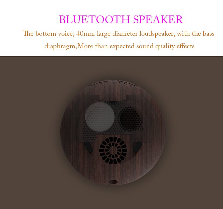 Essential Oil Diffuser Speaker,Wireless Bluetooth 200ml Ultrasonic Cool Mist Aromatherapy Diffuser Humidifier with 7 Color