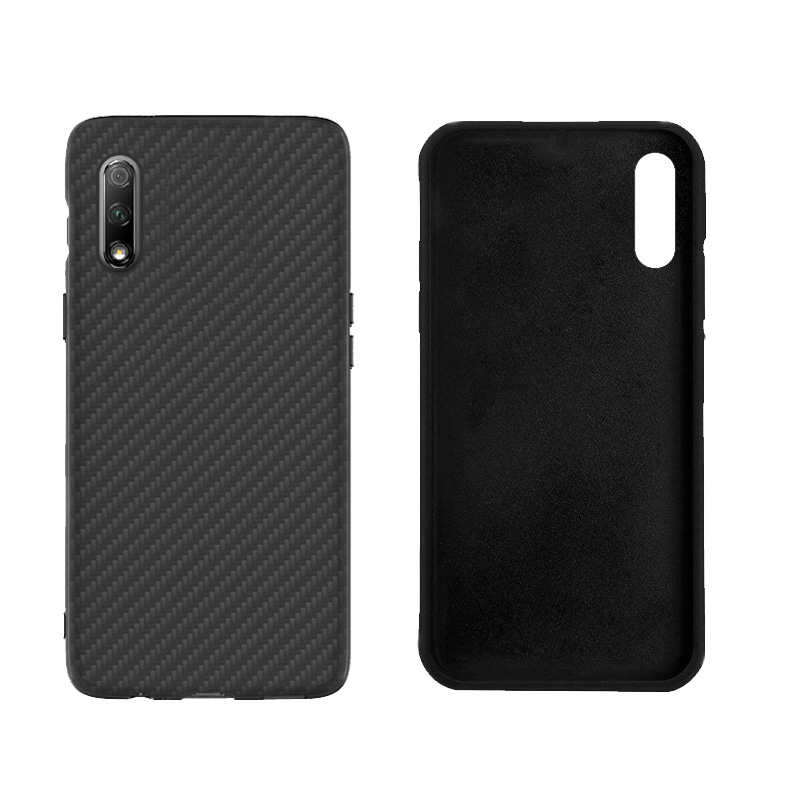 Matte Finish Carbon Fiber Textured Light Thin Shock Absorbing Bumper Skin hard case for Huawei Honor 9X