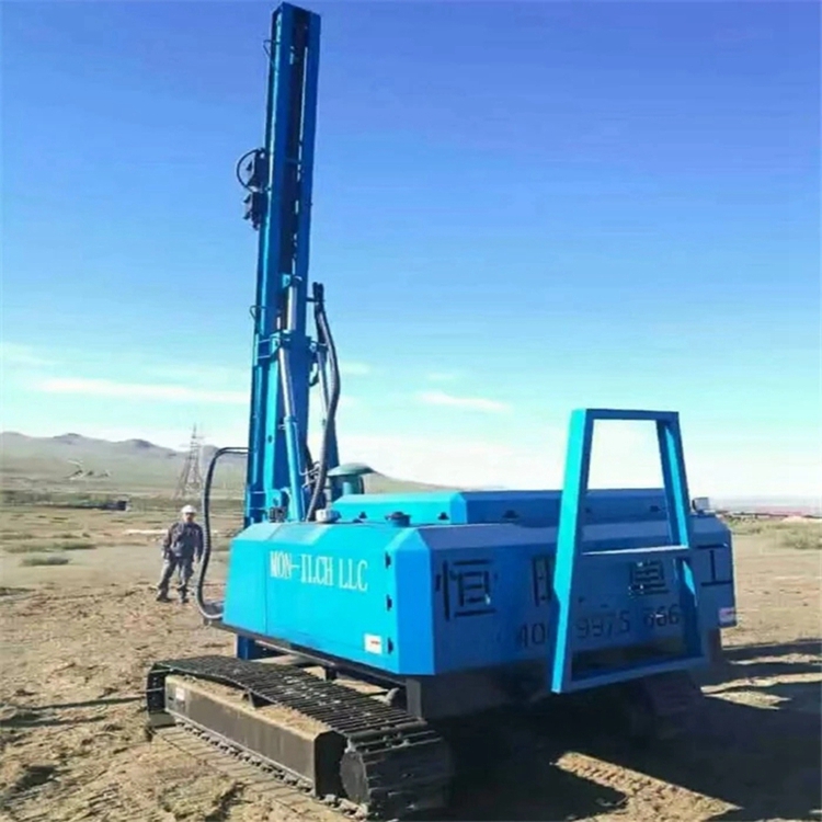 360 degree rotation multifunction hydraulic pile driver with double drilling head hammer head