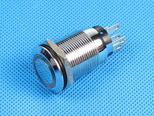 Waterproof 19mm Miniature 1 Pole 5 Pin Ring 24V Led Switch