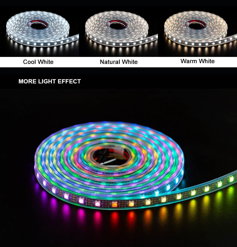 Addressable SK6812 MINI 3535 5050 RGB RGBW led pixel strip 4mm/5mm RGBNW RGBWW WWA 60LEDs/m 5V full color as WS2812B 1m 2m 5M