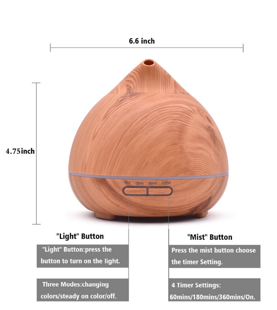 Hidly 300ml humidifier aroma diffuser with wood material