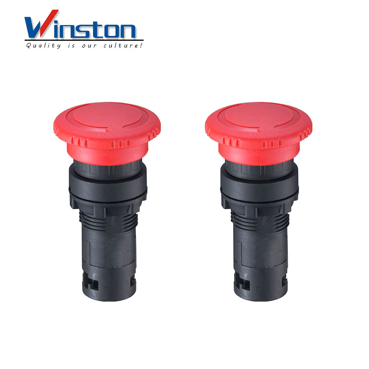 40mm Mushroom Head Emergency Stop push Button switch self-locking rotating reset 2 contact