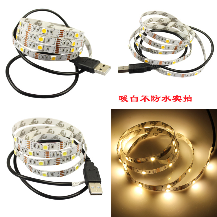 5V USB Power LED Strip light RGB /White/Warm White 5050 SMD HDTV TV Desktop PC Screen Backlight & Bias lighting