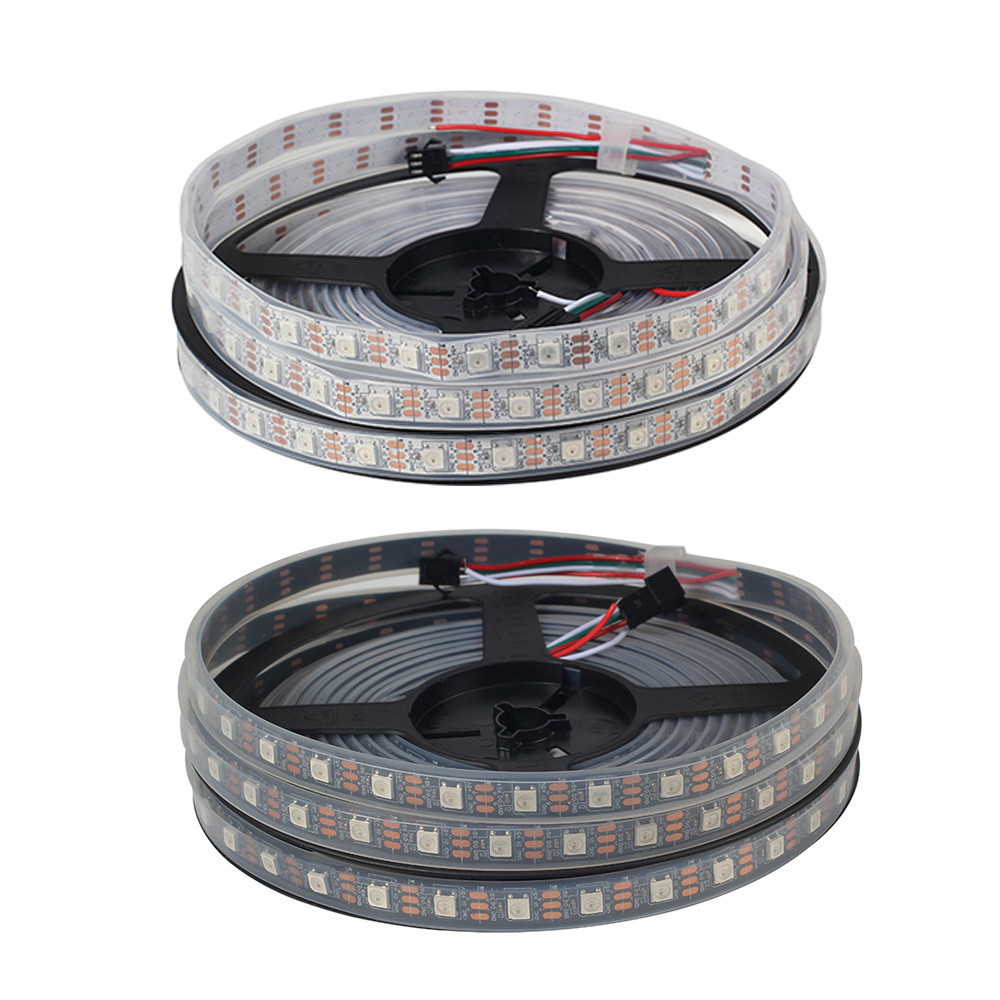 OEM Length from 1M-5M  WS2812B WS2812 Led Strip,Individually Addressable Smart RGB Led Strip,Black/White PCB Waterproof IP30/65/