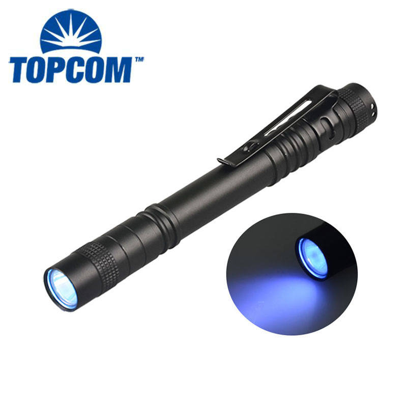 LED Purple Light UV Flashlight With Clip Mini Torch Ultraviolet Black Light UV Torch