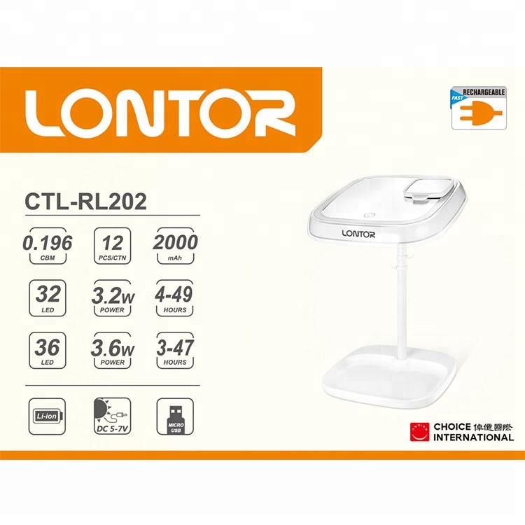 LONTOR Rechargeable  cosmetic mirror Reading  Lamp        CTL-RL202