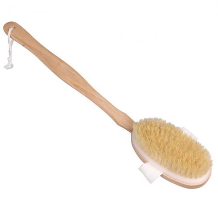 Natural Soft Bristle Long Handle Suspension Spa Scrubber Bamboo Human Back Body Bath Brushes Bath Wood Body Brush