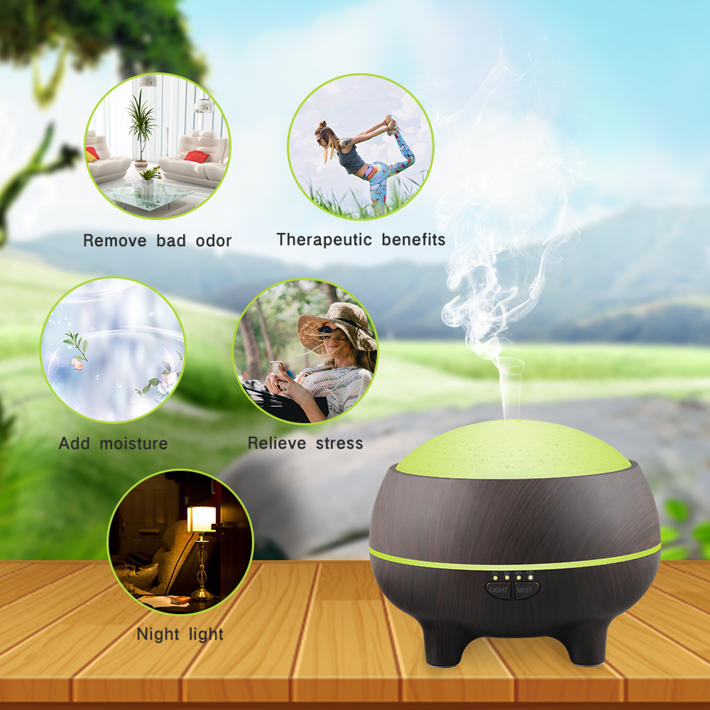 Essential Oil Diffuser 300ml, Bluetooth Speaker 4.0 Diffusers