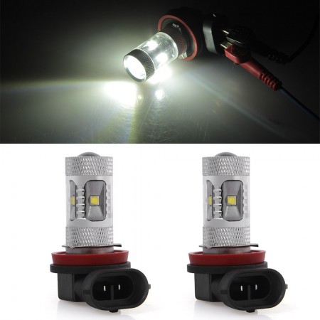 High Power 30W 720LMS HID White H8 LED Light bulbs DRL Driving Light Lamp*2