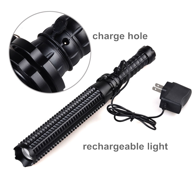 Rechargeable Expandable Baton Torch Light T6 LED 1000 Lumens Self Defense Flashlight