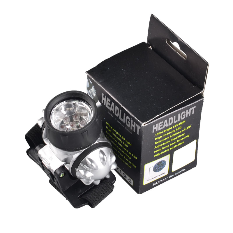 Powerful Headlamp Promotion 7 LED Headlamp lm  3 Modes ABS Camping Headlamp