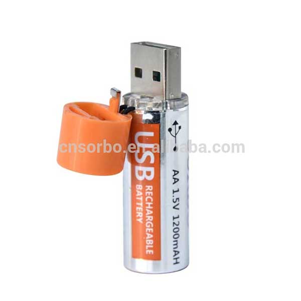 SORBO Hot New Products for 2016 USB AA Rechargeable Battery 1.5V AA Li-lon Battery