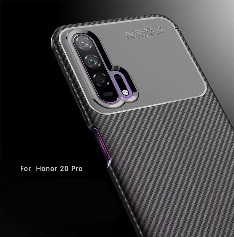 New Premium Shock Protection Carbon Fiber Skin TPU Silicone Case For Huawei honor 20 Pro
