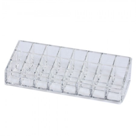 New Lipstick Makeup Cosmetic Organizer 24 Stand Trapezoid Display Holder Case