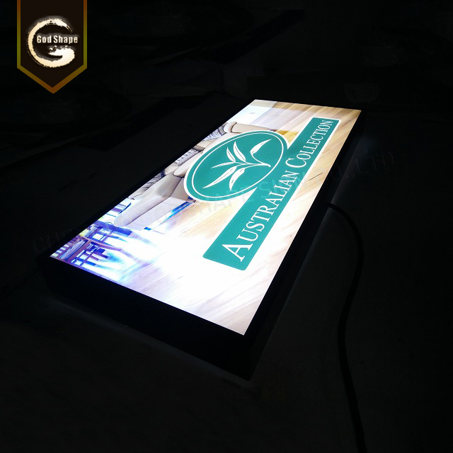 Rectangle Wall Mounted Led Sign Rotating Pub Signboard Metal Profile Light Box