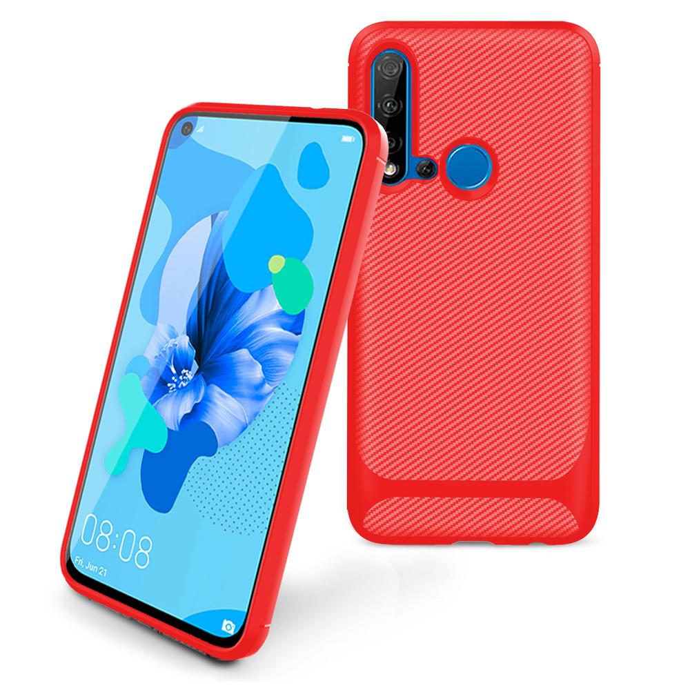 Carbon Fiber Silicon Back Cover For Huawei P20 Lite 2019 Phone Case