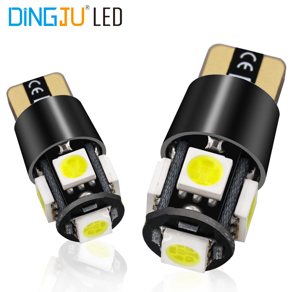 Factory Direct Selling T10 W5w Led 5smd 5050 Canbus Bulb 10-30v Instrument Light Reading Lamp High Quality