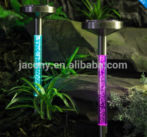 Multicolor  Solar sparkling bubble Tube  led color changing solar stake lights outdoor (JL-8508)