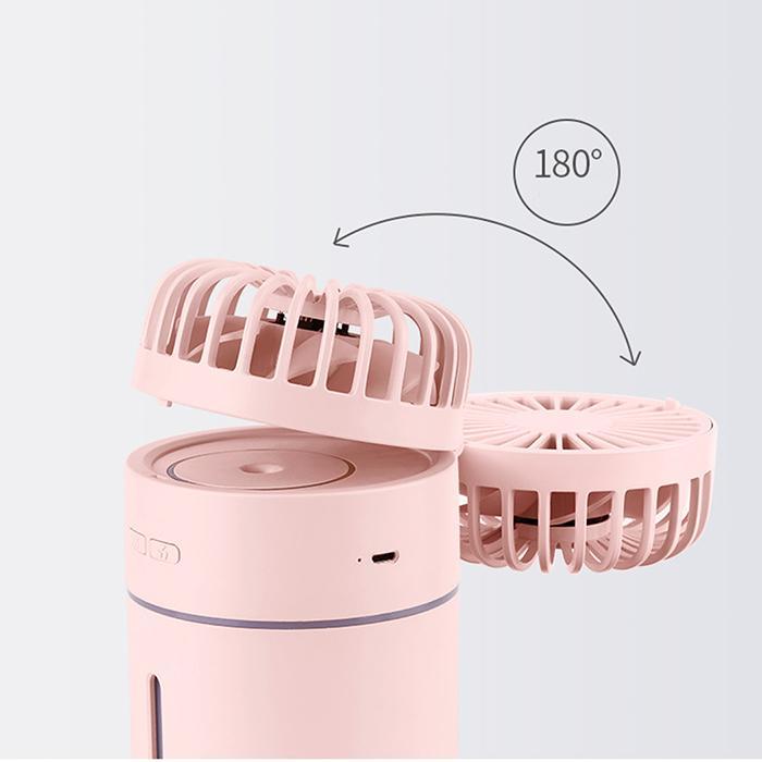 Spray Humidifier Fan LED Light Fan 3 in 1 Handheld USB Mini Fans Summer Air Conditioning Cooler Office Desktop Fans