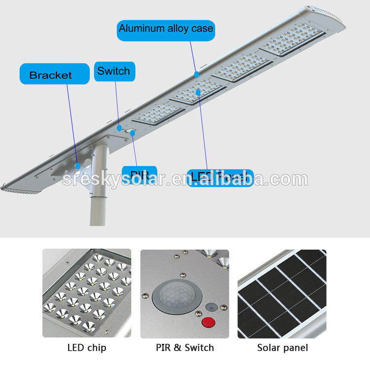 Long Lifespan 30W Led Street Lighting Solar Lamp With Motion Sensor