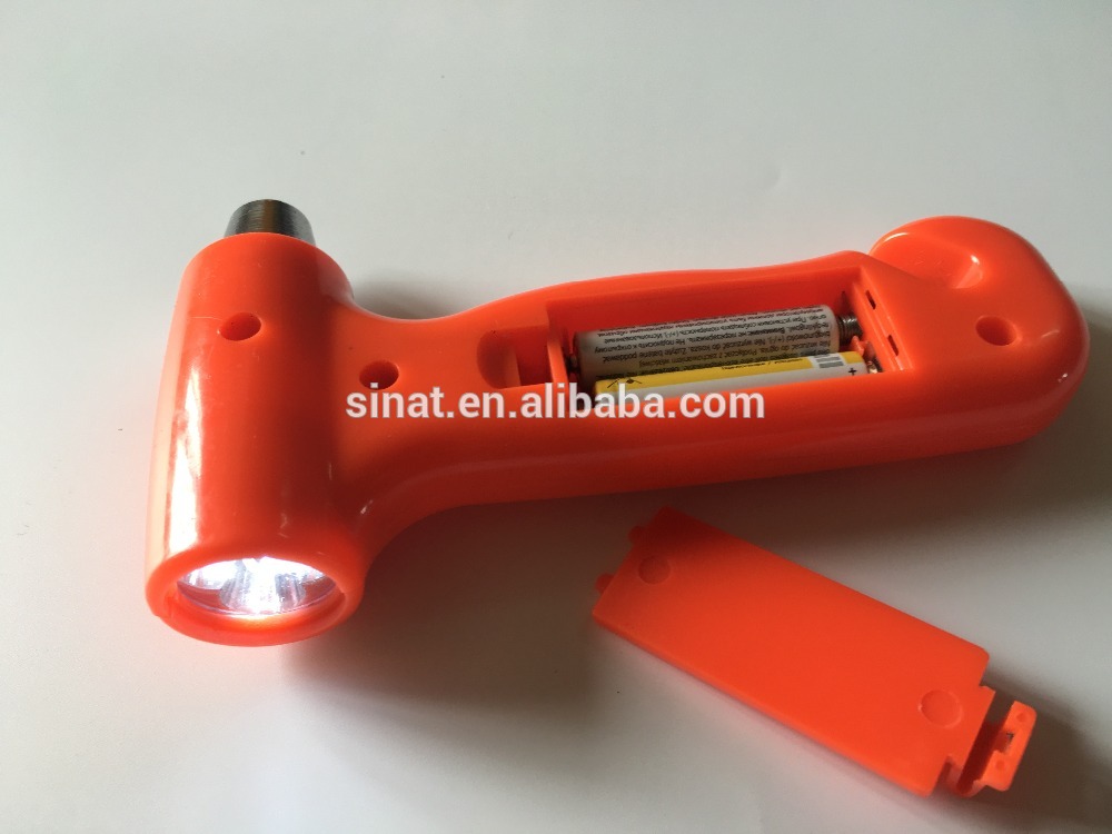 Red color plastic emergency hammer