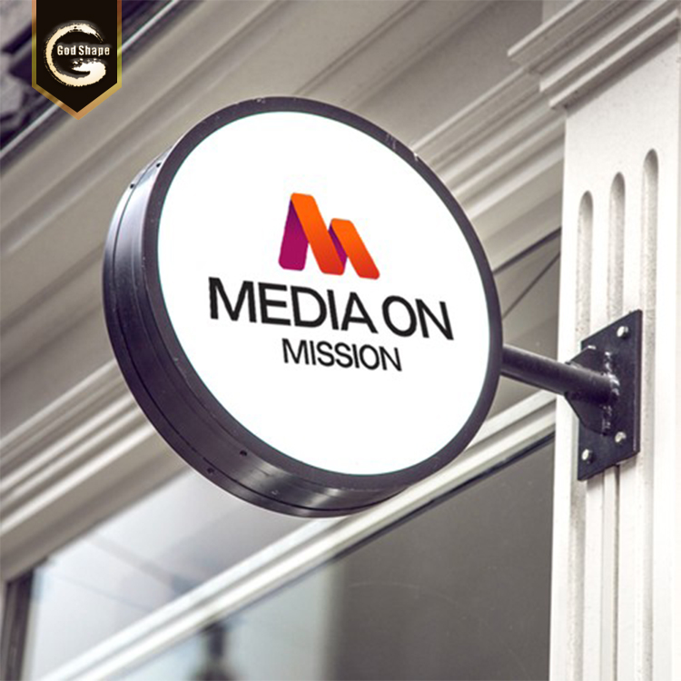 External Advertising Led Light Board Round Wall Mounted Light Box Sgn for Bar Light Box Sign