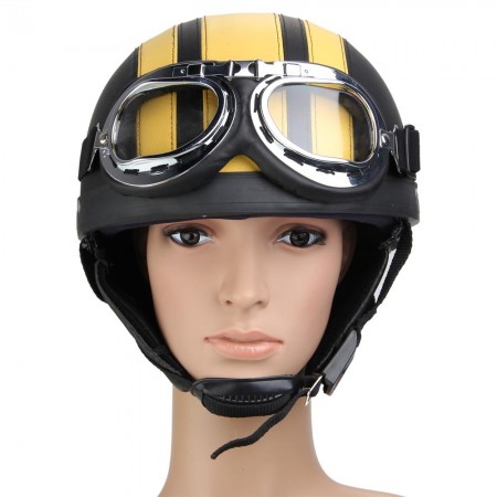 Motorcycle Motor Open Face Helmet+ Goggles