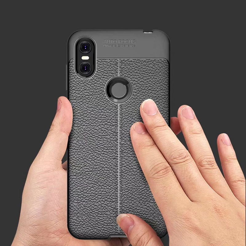 New Design Carbon Fiber Lichee Pattern For Motorola moto P30 Play Soft TPU Case