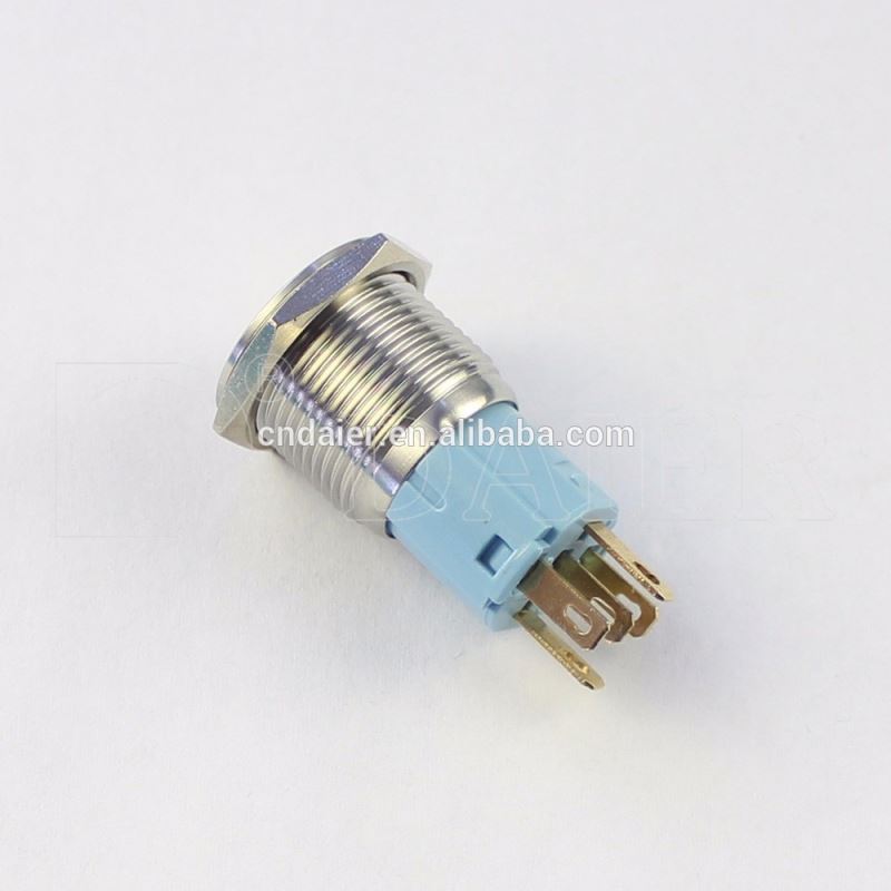 16mm Flat Button Metal Anti Vandal Led Switch