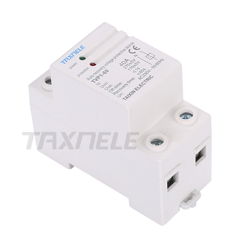 230V AC 40A 63A Din Rail Auto Recovery Voltage Protective, Voltage Power Protector 220V