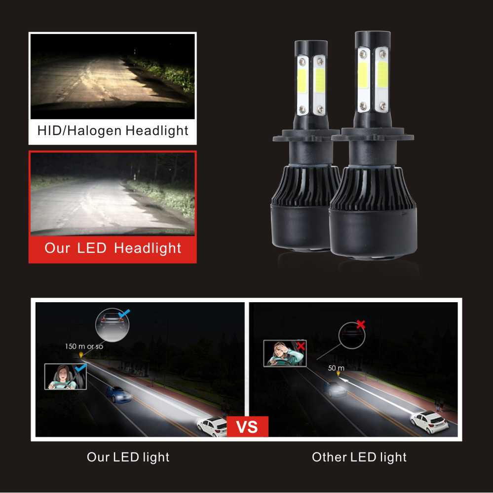 High lumen auto led headlight bulb x7 4 side headlight bulb