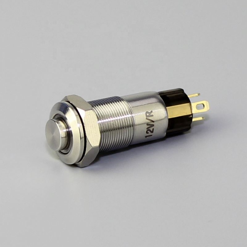 IP67 Electrical Door Bell 4 Pin Metal 10mm LED Pushbutton Switch